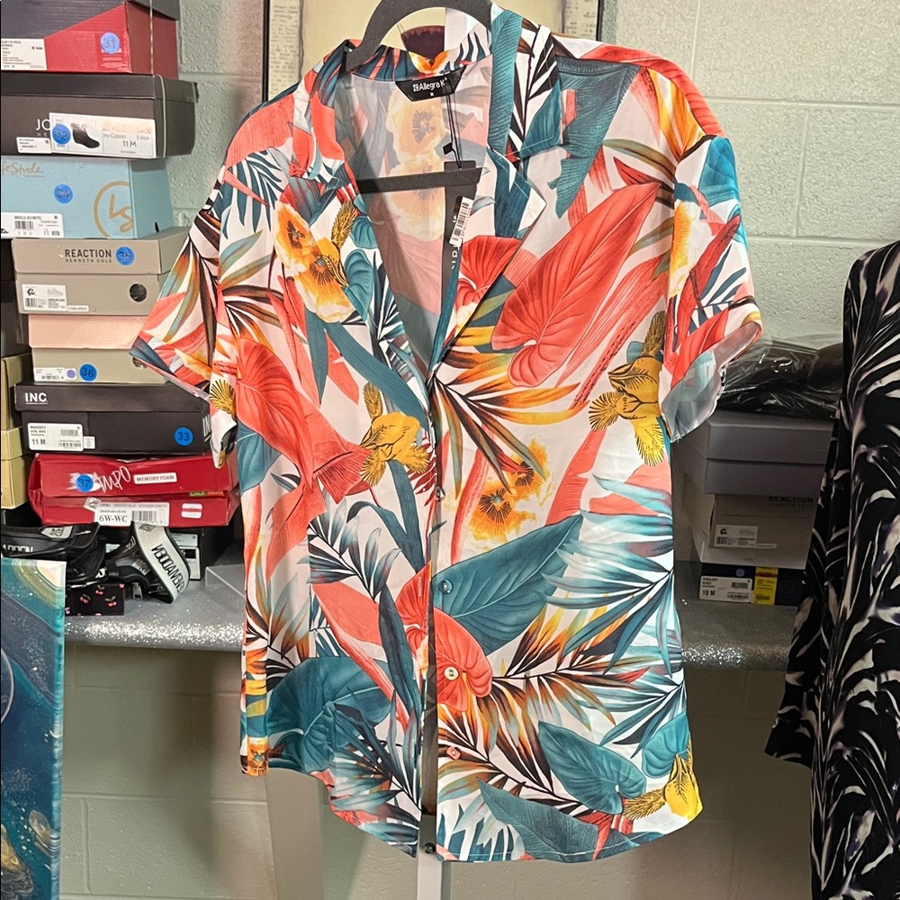 Colorful Tropical Print Shirt